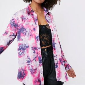 Oversized Tie Dye Button Down Shirt